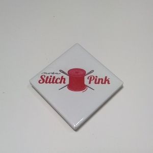 3/$15 Moda Fabrics Stitch Pink Thread Tile Magnet